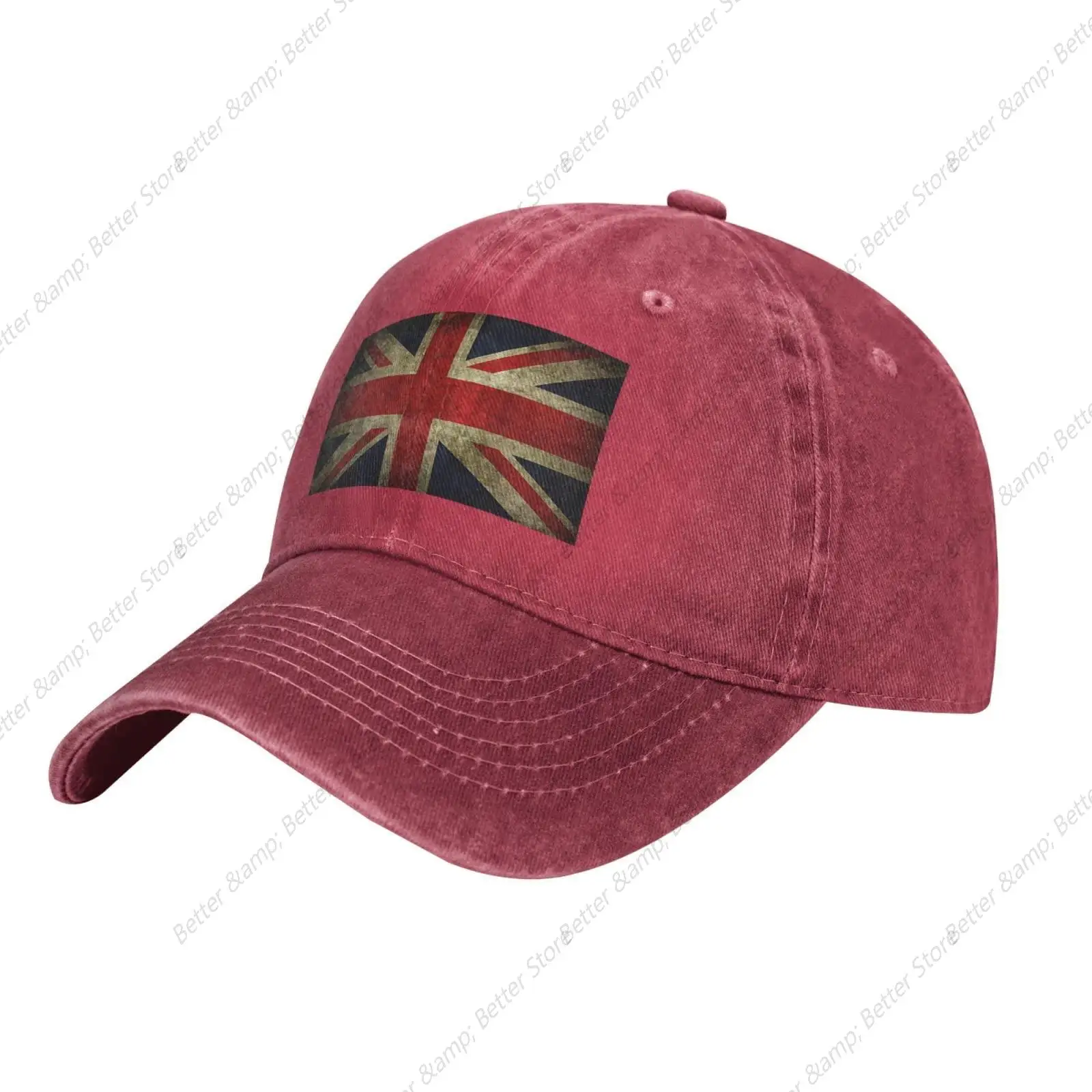 Original Low Profile Cotton Baseball Cap The Union Jack British Flag Hat Men Women Dad Hat Adjustable Red