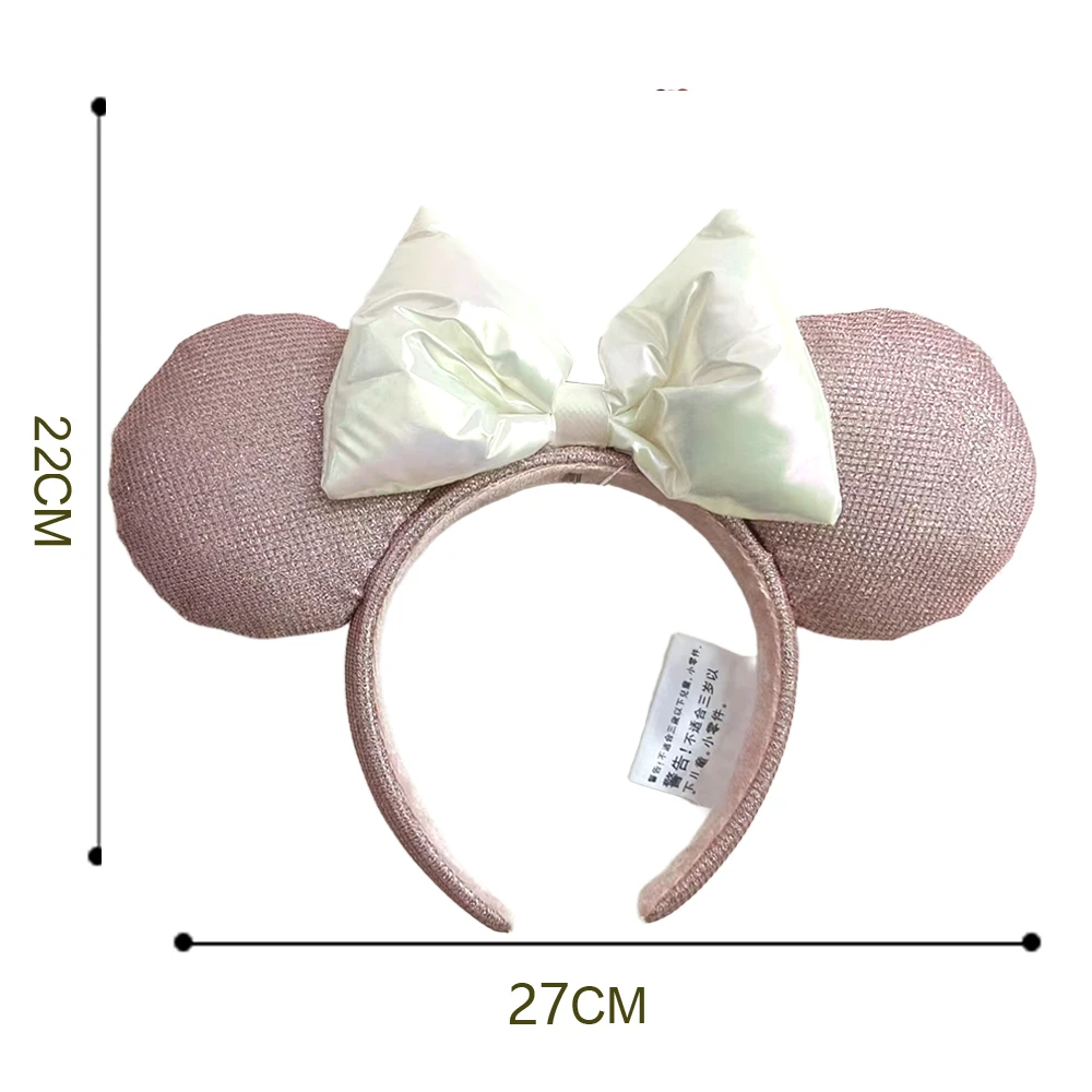 Mickey Mouse Ohr-Stirnbänder, rosa weiße Schleife, Haarbänder, Halloween, Weihnachten, Geburtstag, Party, Prinzessin, Cosplay, Kostüm für Frauen und Mädchen