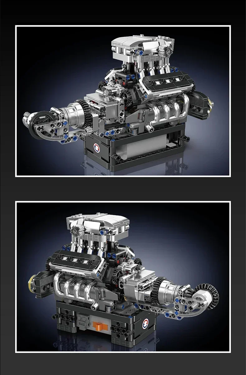 Mould King 10206 – blocs de construction de moteur de voiture de Sport V8, 737 pièces, partie technique MCL, modèle de Simulation motorisé, briques électriques