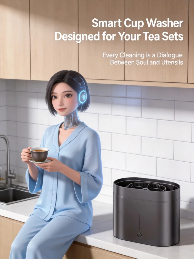 Automatic Tea Cup Washer Tea Residue Cleaner Kung Fu Tea Pot Flushing Machine  Ceremony Cleaning Tool