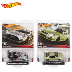 Original Hot Wheels Premium Car Diecast 1:43 Toys for Boys Mercedes MG GT3 Nissan Skyline GTR BNR34 Vehicle Model Birthday Gift