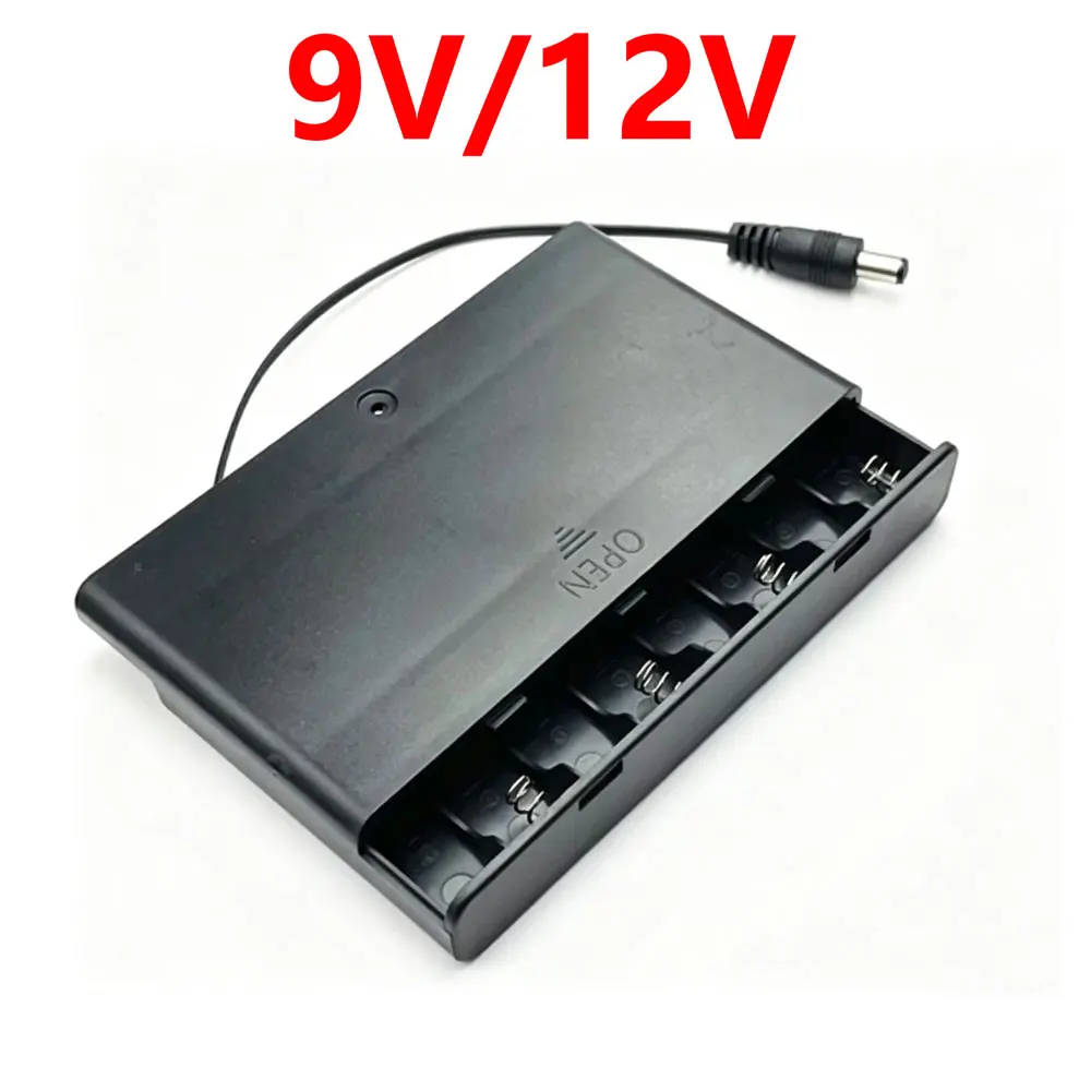 1pcs 6x AA 8x AA Battery Holder Storage Case Box with Switch&Cover for 9V 12V AAA Batteries Standard Container