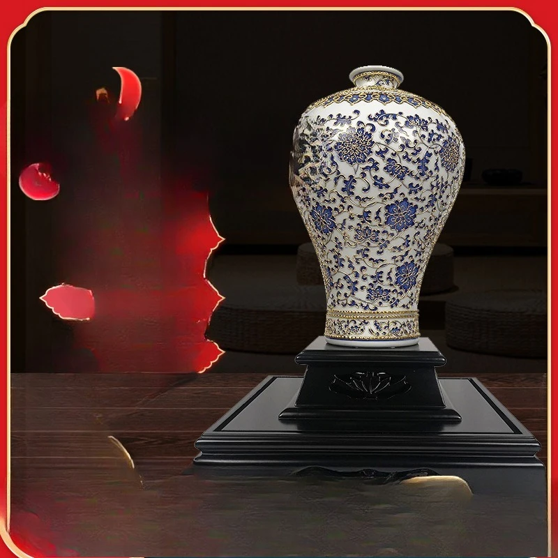 

New Chinese silk lacquer vase Jingdezhen ceramics