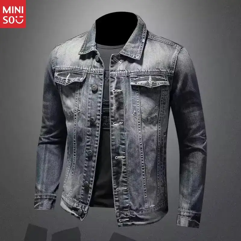 سترة Marvel Venom Denim للرجال ذات طابع كلاسيكي أمريكي بقصة ضيقة وياقة واقفة وسحاب وسترة لركوب الدراجات النارية #6