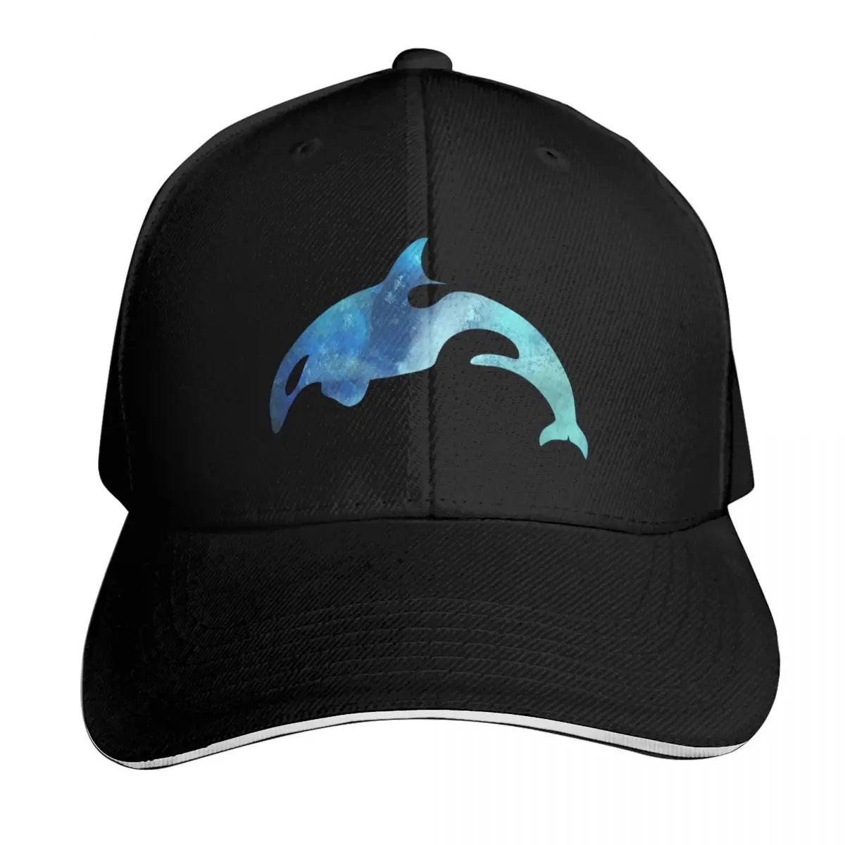 Orca Killer Whale blue watercolour Silhouette Artwork Baseball Cap Dropshipping fishing caps man Fishing cap Hats Woman Men's