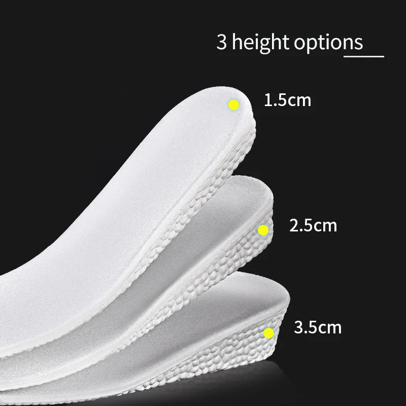 Height Increased Sport Insoles 1.5/2.5/3.5cm Popcor Memory Foam Insole for Feet Men Women Orthopedic Shoe Sole Inserts Feet Care