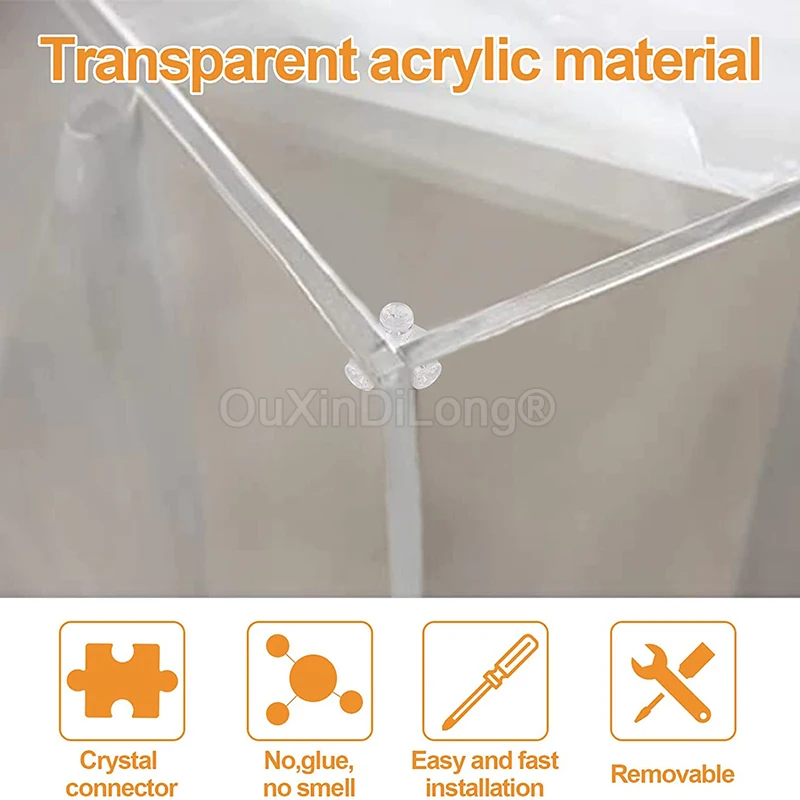 

200PCS Transparent Acrylic Cubes 6-Sides Fixed Block Connectors Corner Braces Electric Stoves Square Dishes Chassis Components