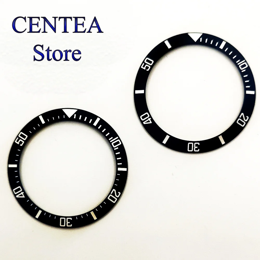 RICHUS-bisel de reloj de cerámica negra exterior, 38mm, ajuste de 40mm, piezas de caja de reloj automático