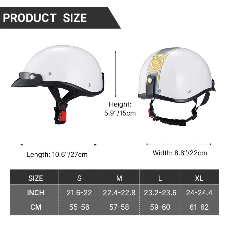 Cascos de motocicleta Retro para adultos, gorra de seguridad Vintage para locomotora, casco de media cara para Scooter