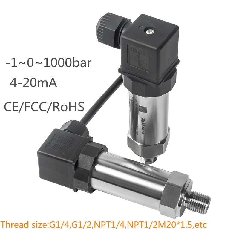 

4 20ma pressure transmitter DC24V supply Water Gas Oil Liquid 150psi gauge NPT1/4 0.5bar 1bar 16 bar 25 bar