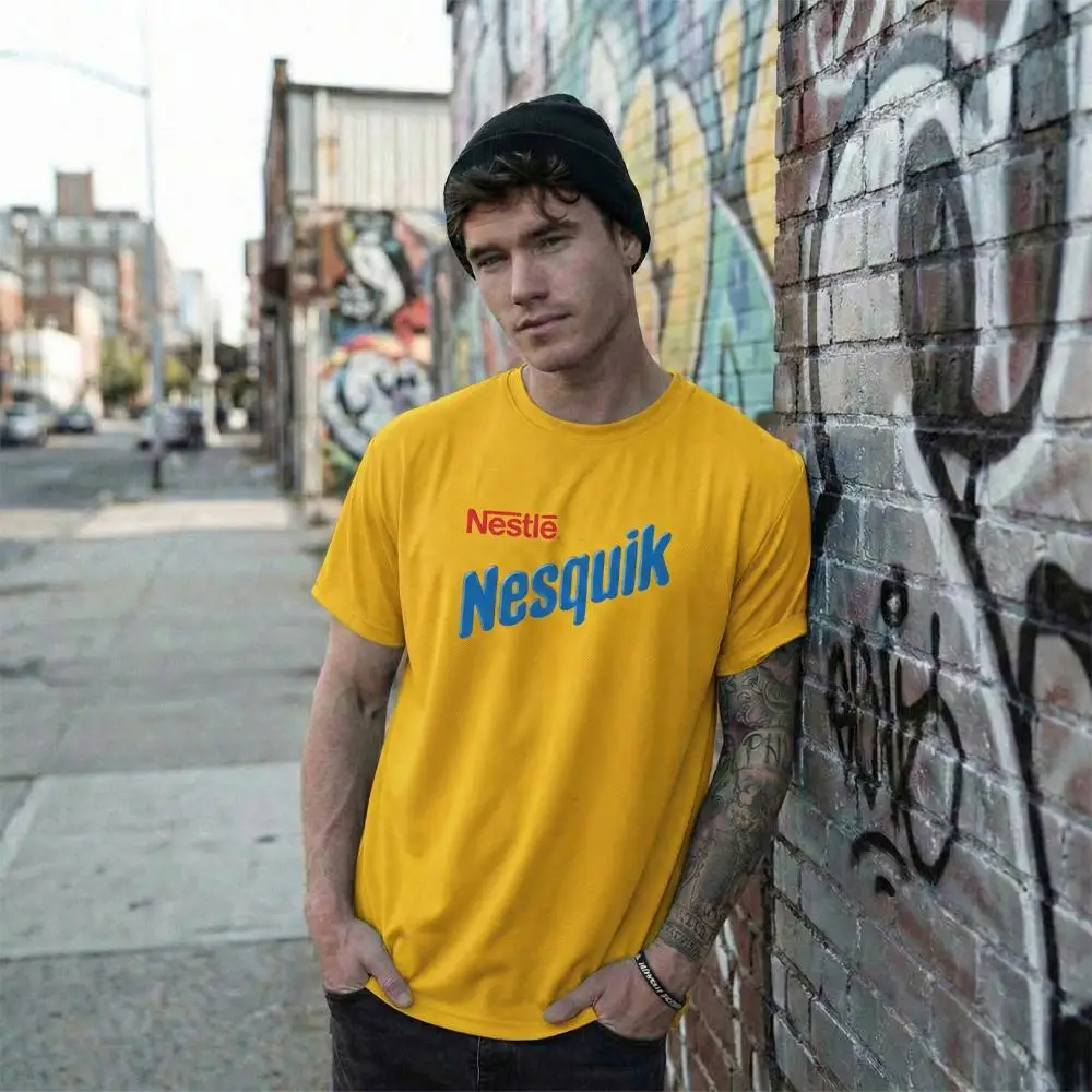 

Luxury Chocolate Milk Print T-Shirt Summer Breathable Quick-Drying Outdoor Sports Tee 2026 Hot Selling Men's And Women's Tops