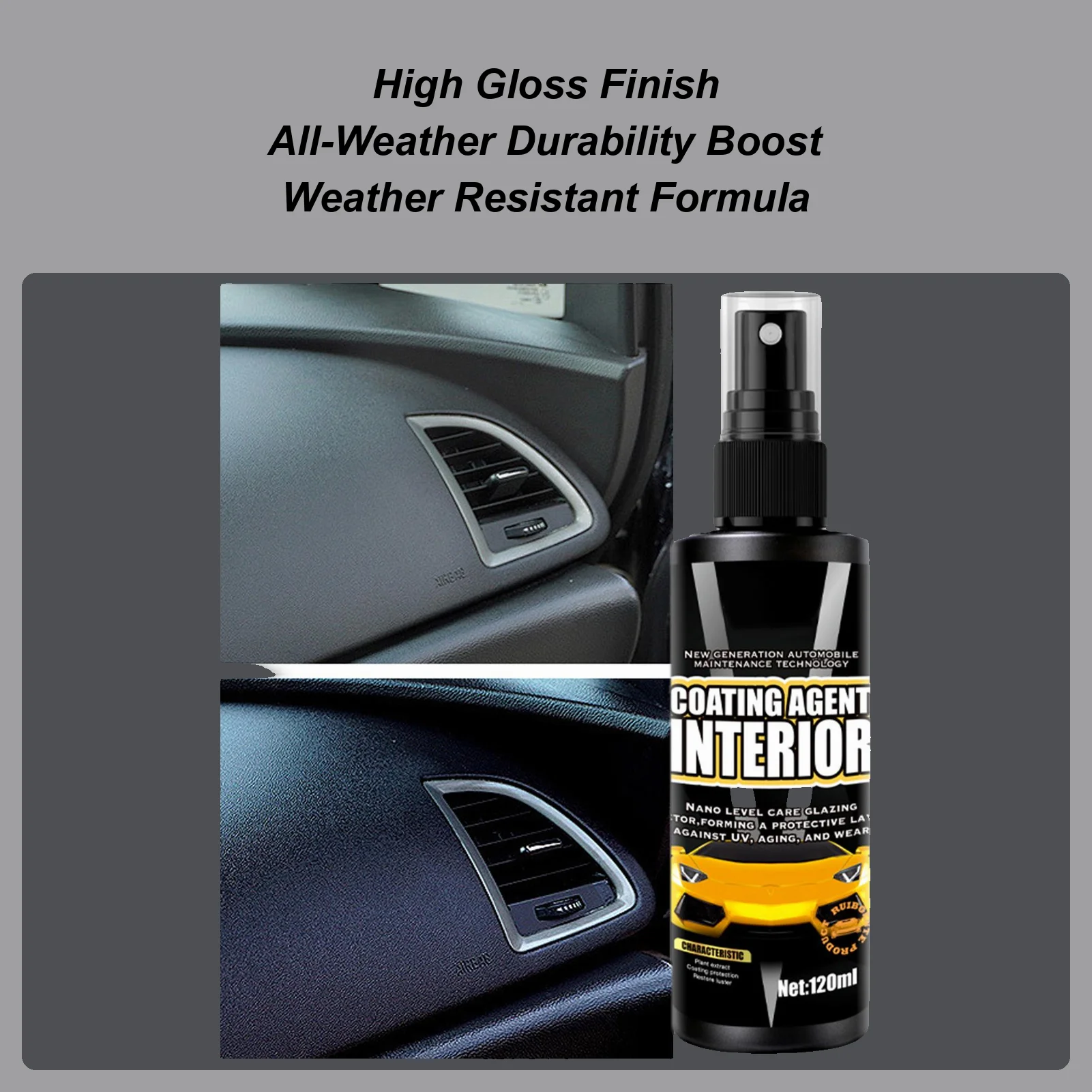 

Спрей для детализации интерьера, 120 мл, быстрая универсальная жидкость, чистящие средства, средство для чистки автомобильных тканей, сидений для грузовиков, приборных панелей, дверей