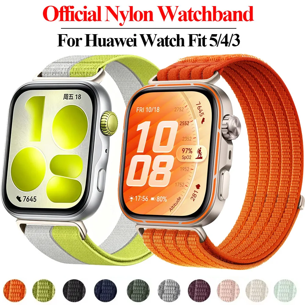 Offizielles 1:1 Nylon-Schlaufenarmband für Huawei Watch Fit 5 Pro 4 Pro Sportarmband für Huawei Watch 5/4/3 Armbandzubehör.