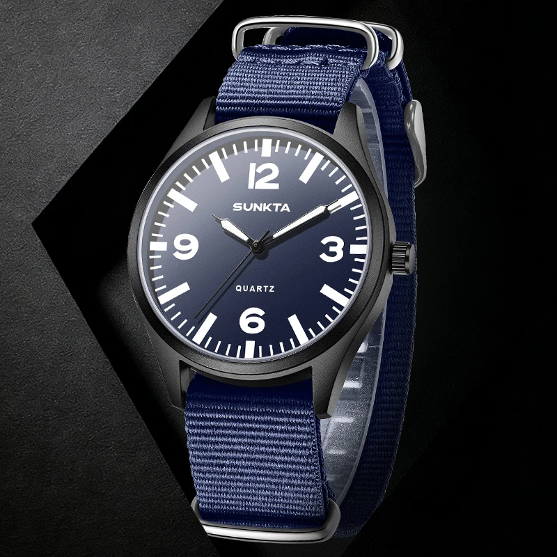 

LIGE 2026, модные кварцевые наручные часы SUNKTA, лучшие роскошные часы, мужские спортивные водонепроницаемые светящиеся нейлоновые ремешки, женские часы, подарки Reloj