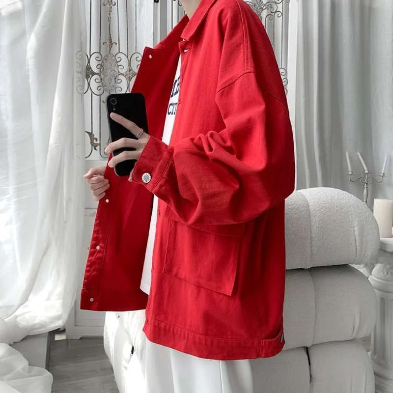 

Мужская повседневная рабочая куртка Extra Large 300 Pou, весна-осень, модная, брендовая, свободного кроя, с пуговицами, от Haome