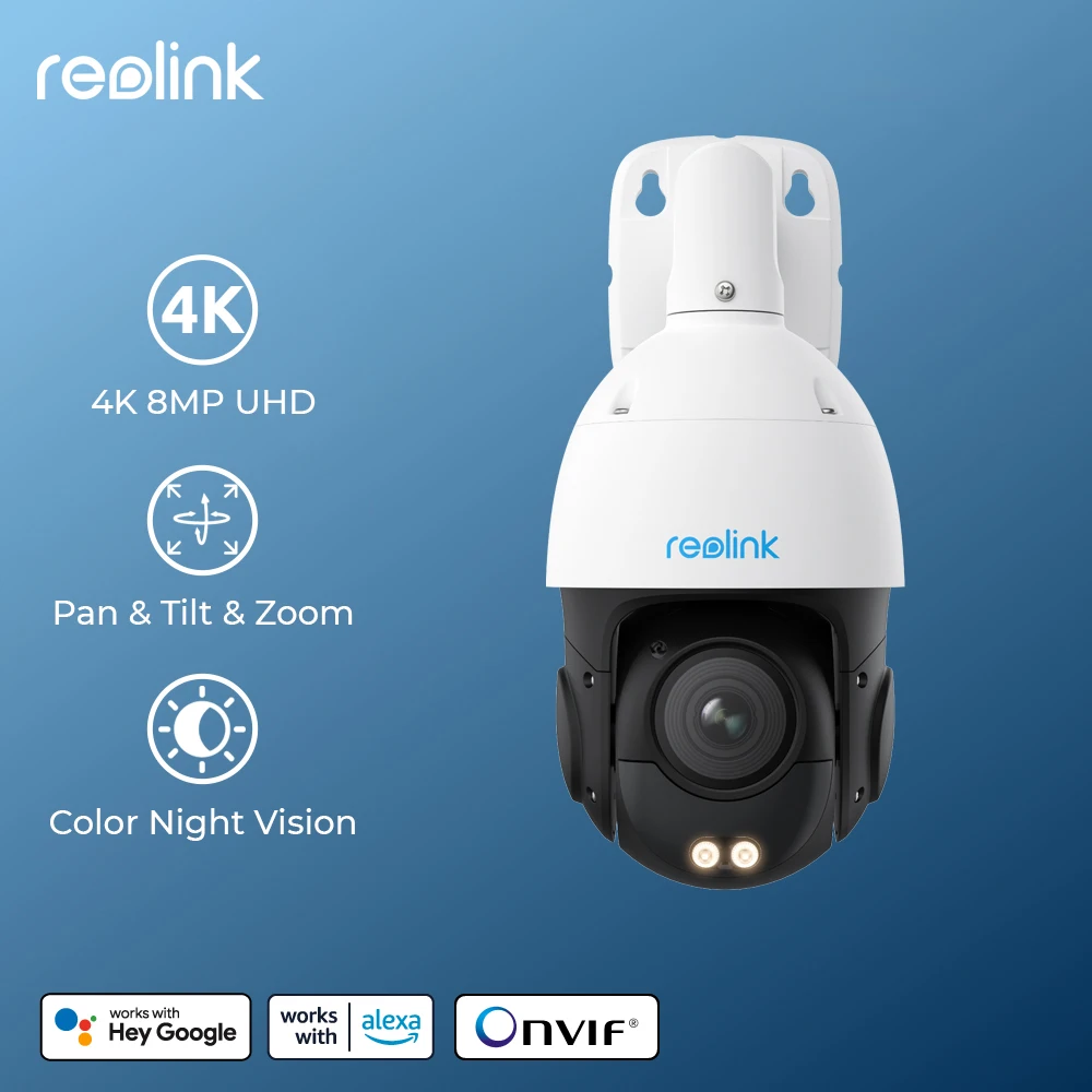 REOLINK 4K 8MP Domo PoE cámara de seguridad 5X 3D Zoom óptico Pan & Tilt seguimiento automático detección inteligente 8MP Onvif cámara IP para