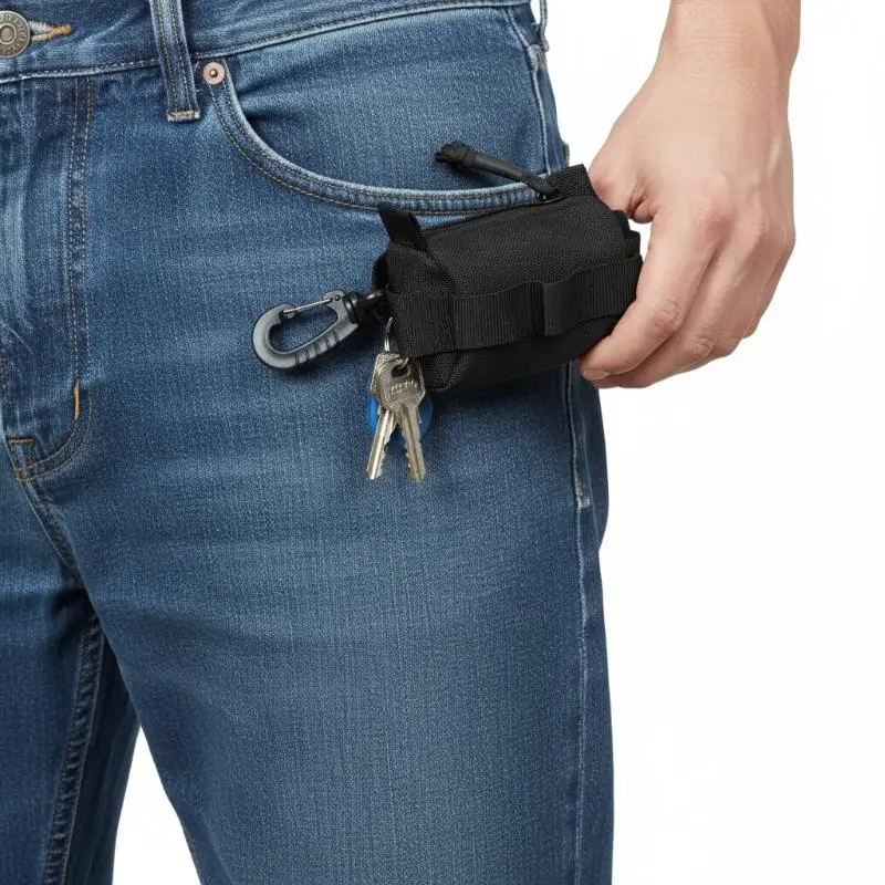 EDC Pouch Zipper Key Holder Outdoor Buckle Bag Small Tools Organizer Wallet for Men Women Travel
