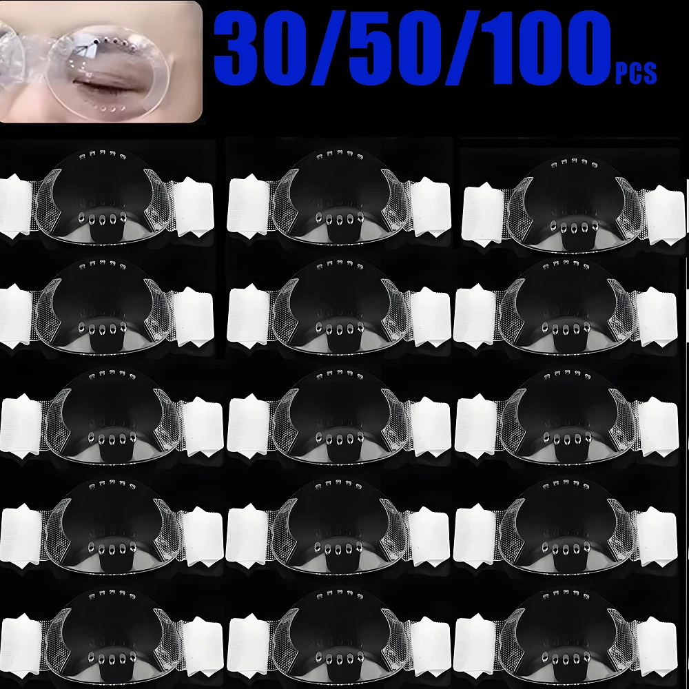 

Оптовая продажа самоклеящихся защитных глазных пластырей для использования после операции, пластиковые прозрачные эллиптические защитные экраны для глаз, медицинские, 5*7 см.