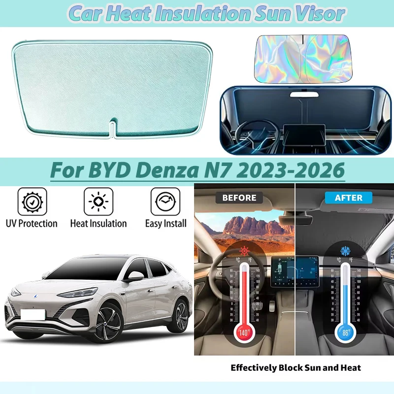 bydデンザn7アクセサリー2023-2024-2025-2026用フロントウィンドウバイザー-車用サンシェード-断熱日よけ-uvカットパーツ
