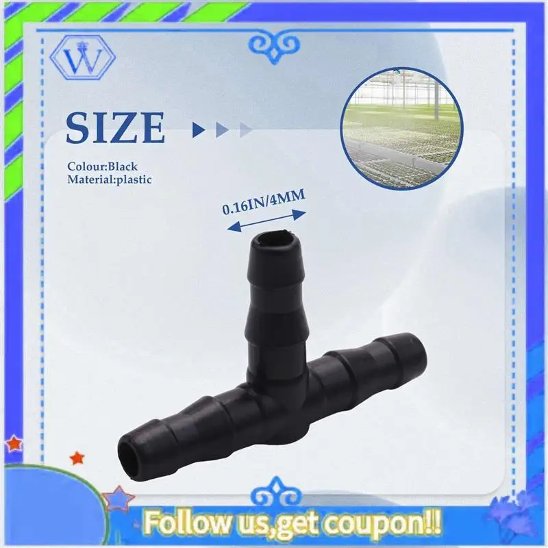 

A55P-Drip Irrigation Barbed Connectors, Universal Barbed Tee Fittings 1000Pcs, Fits 1/4 Inch Drip Tubing (4/7Mm Tee Pipe)