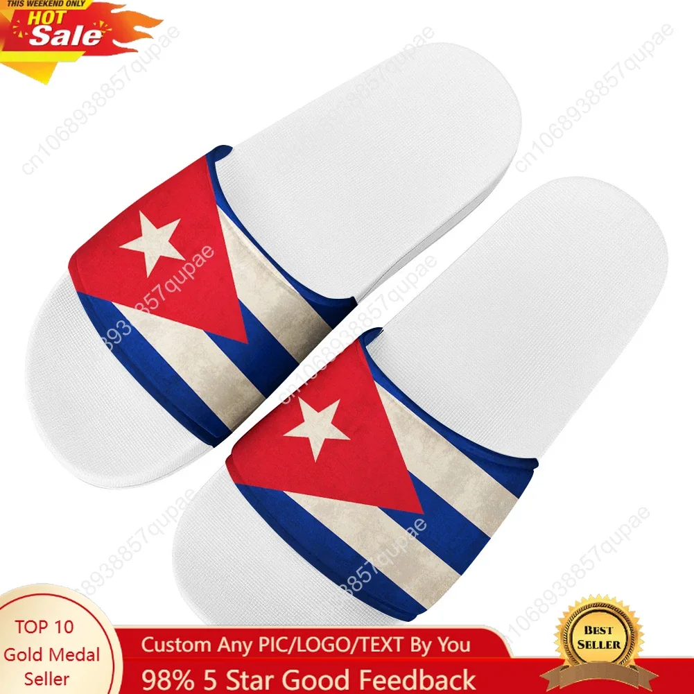 

Тапочки с национальным флагом Кубы, домашняя обувь для воды, женские модные пляжные сандалии для бассейна, удобные летние тапочки на заказ