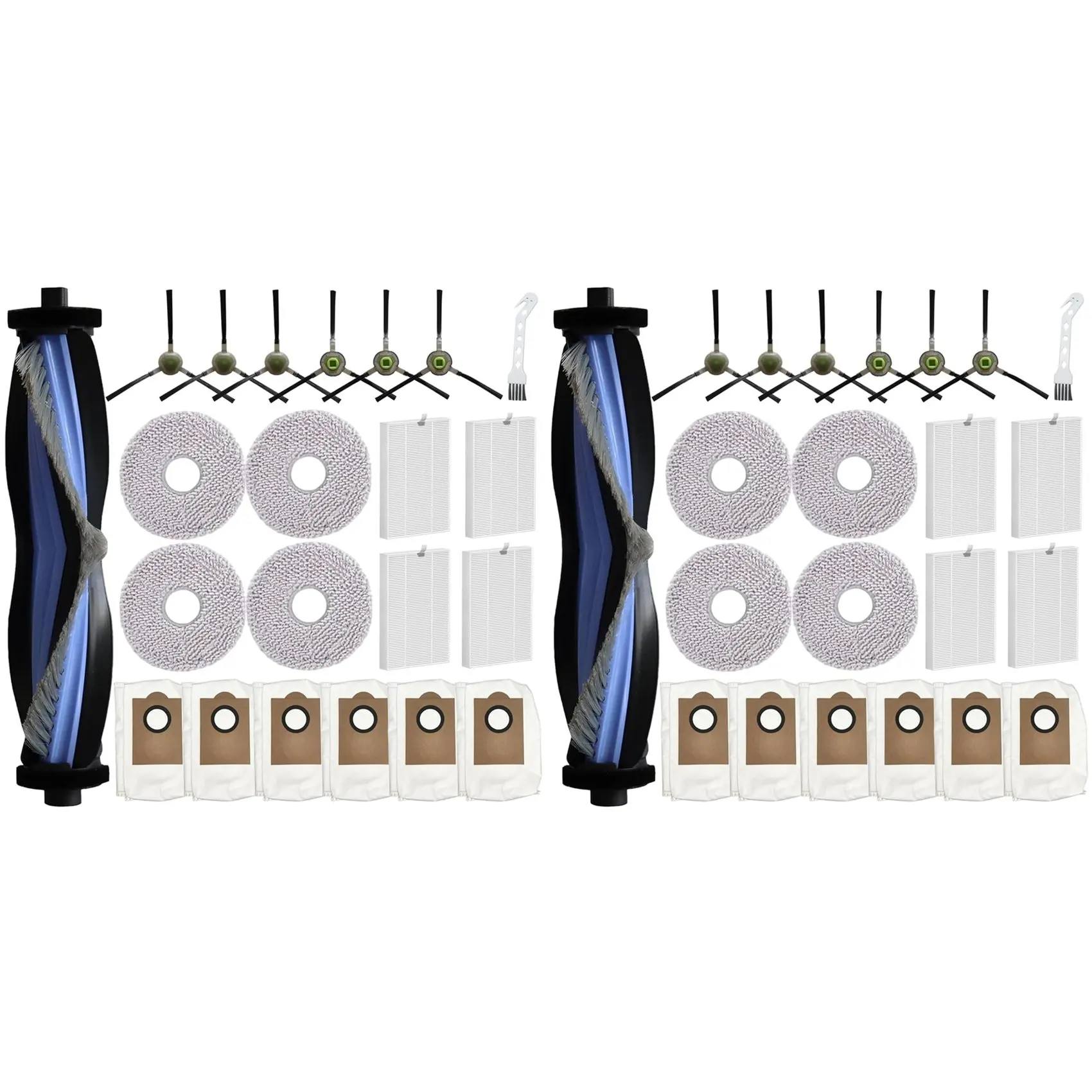 Набор A65T-2 для робота-пылесоса Lefant M3: 1 основная щетка, 4 HEPA-фильтра, 4 салфетки для влажной уборки, 6 мешков для пыли, 6 боковых щеток, 1 инструмент для чистки.
