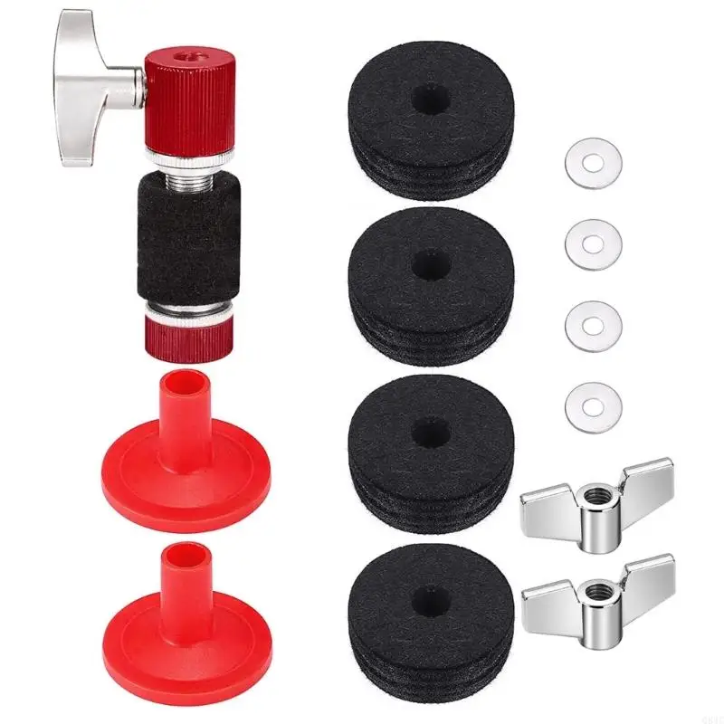 Q84C 13Pcs Drum Cymbal Felt Pads Nonslip Felt Set Cymbal Stand Felts Cymbal Sleeves Washer, Drum Key Drum Accessories