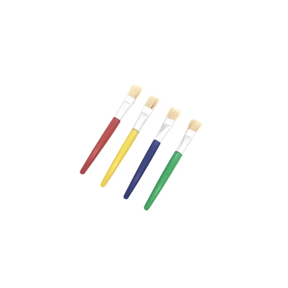 

28 Pcs Brushes Flat Head Drawing Tool Painting Brush 4 Colors Handle Craft Supplies Durable Flat Head Paint Brush Plastic