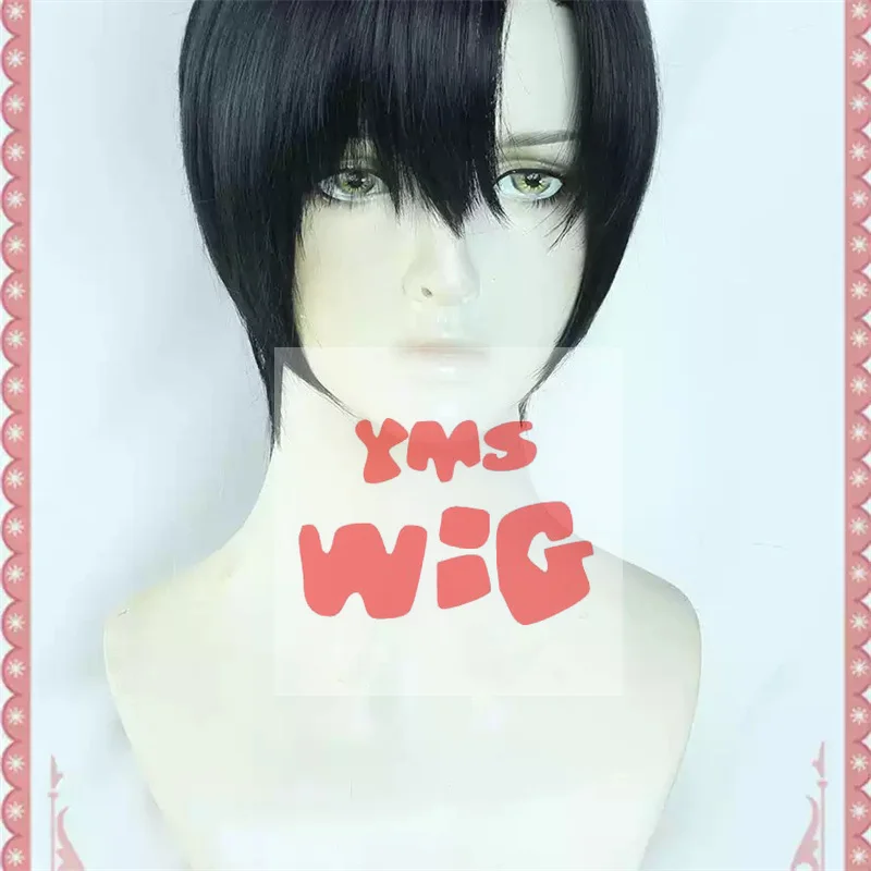 Anime Alien Stage Ivan Cosplay Wig Short Black Heat Resistant Synthetic Hair Halloween Party Anime Wigs