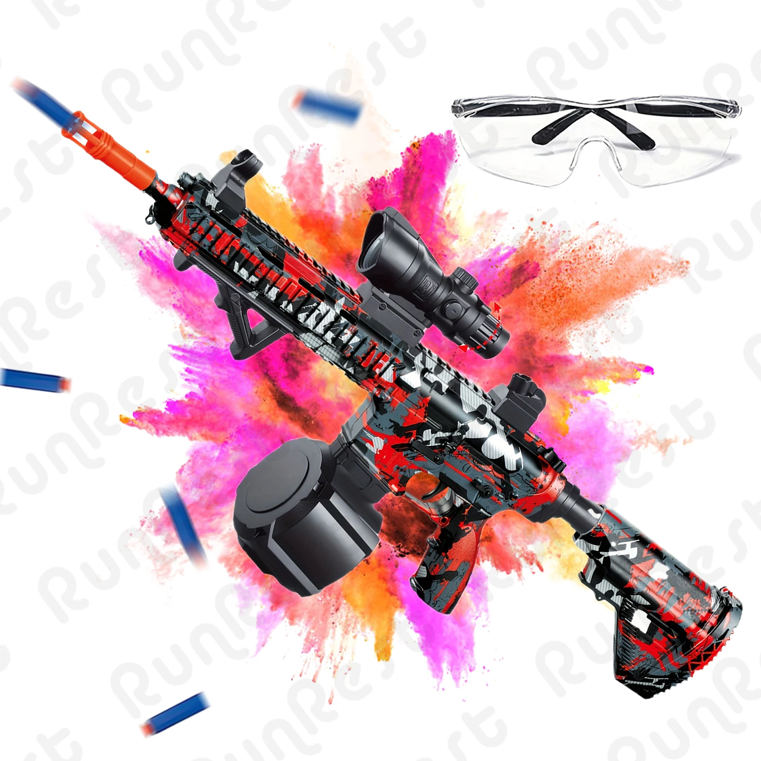 Pistola blaster, blaster de bola elétrica, arma de brinquedo legal de alto desempenho de arma orbeez, brinquedos de bola de respingos recarregáveis para atividades ao ar livre