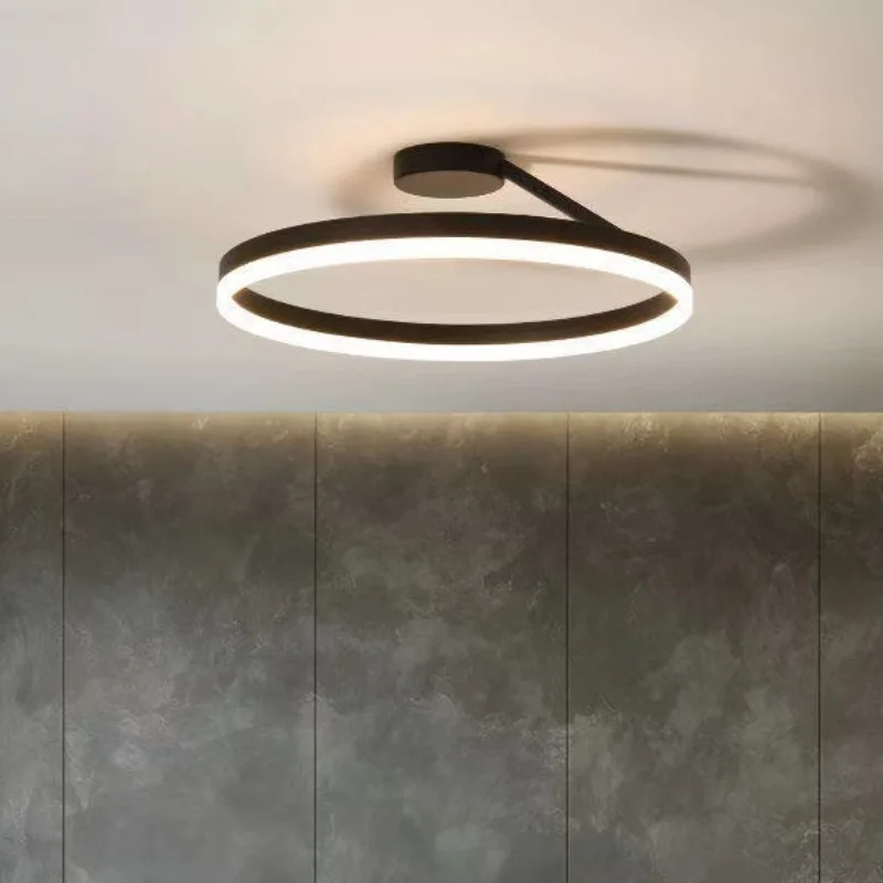 

Nordic Round Ceiling Chandelier Dimmable for Track Dining Living Room Center Table Bedroom Pendant Light Decor Luster Fixtures