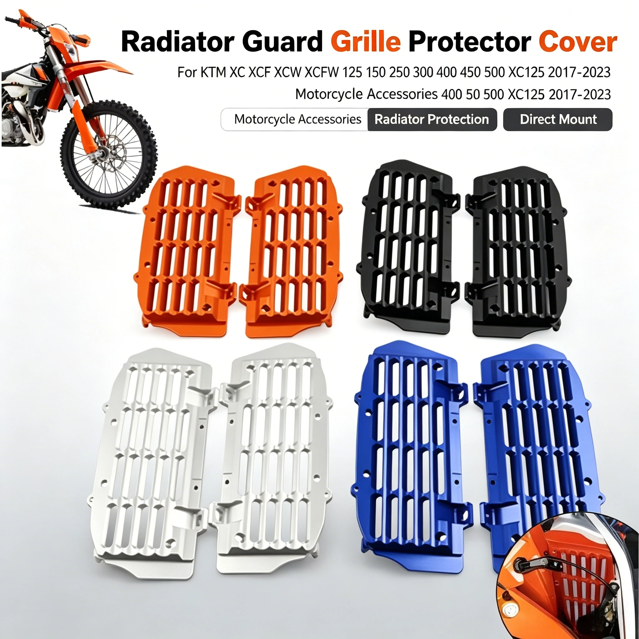 For KTM XC XCF XCW XCFW 125 150 250 300 400 450 500 XC125 2017-2023 Motorcycle Accessories Radiator Guard Grille Protector Cover