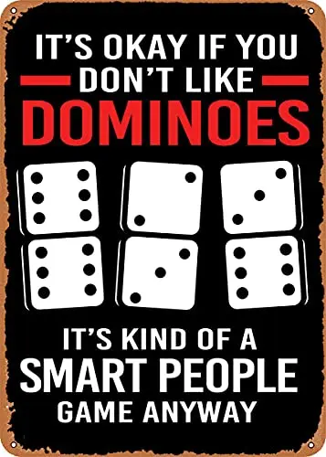 Funny Dominoes Player Vintage Look Metal Sign Art Prints Retro Gift 8x12 Inch