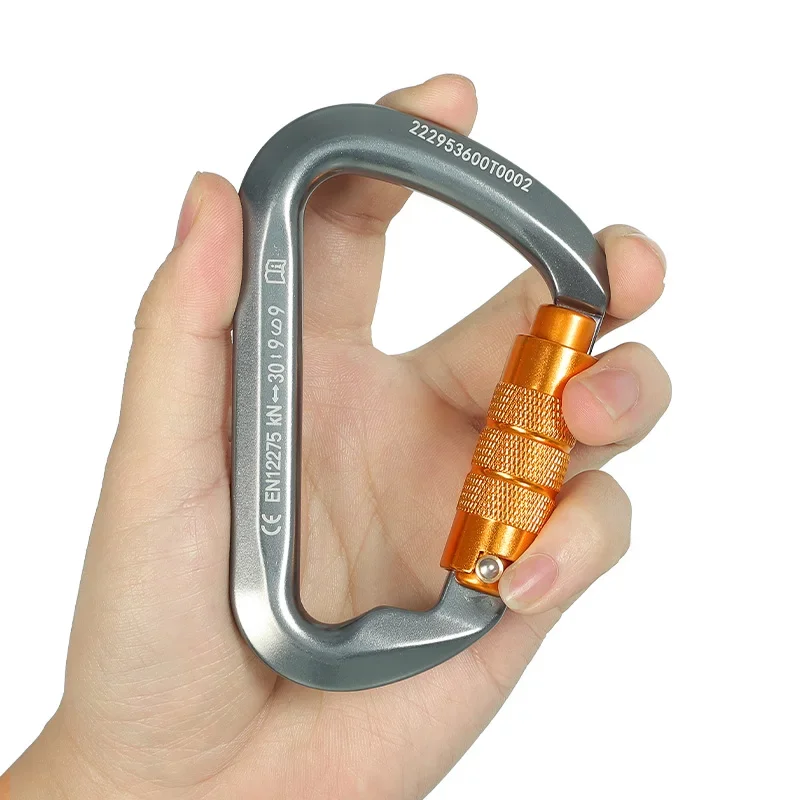 2pcs Outdoor Carabiner Aluminum Alloy Safety Buckle Hook Rock Climbing Mountain Landing 30kN High Altitude Operation Equipment