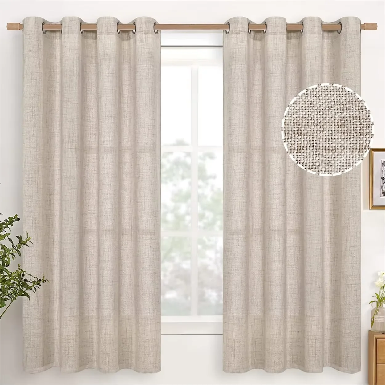 1pc Japanese Style Linen Curtains for Living Room and Balcony，Customized products cannot be returned or exchanged！！！