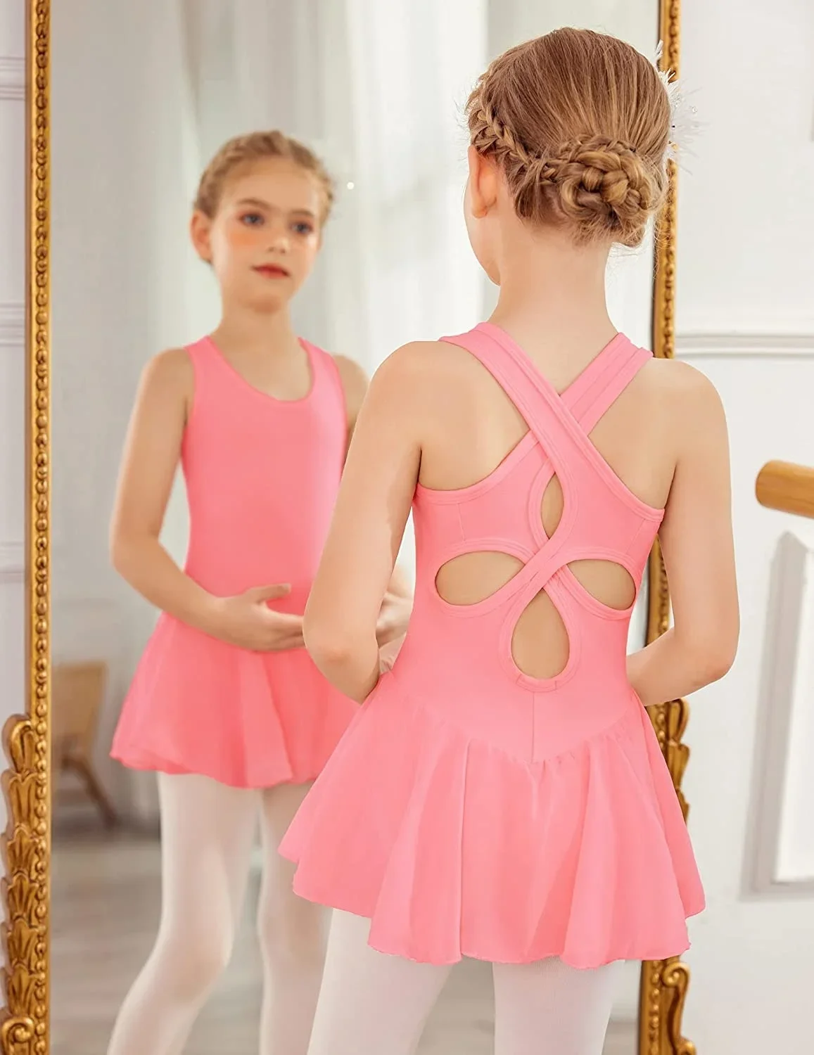 Kind Meisjes Holle Rug Ballet Met Rok Mouwloze Dansjurken