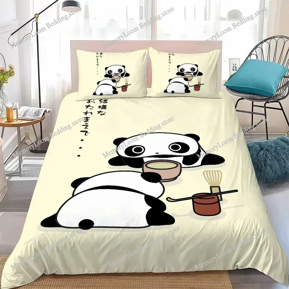 

Kawaii T-Tarepanda Cute Duvet Cover Set Home Style Bedding Soft Laundry Cotton Bed Student Dormitory Gift Home Textileextile741