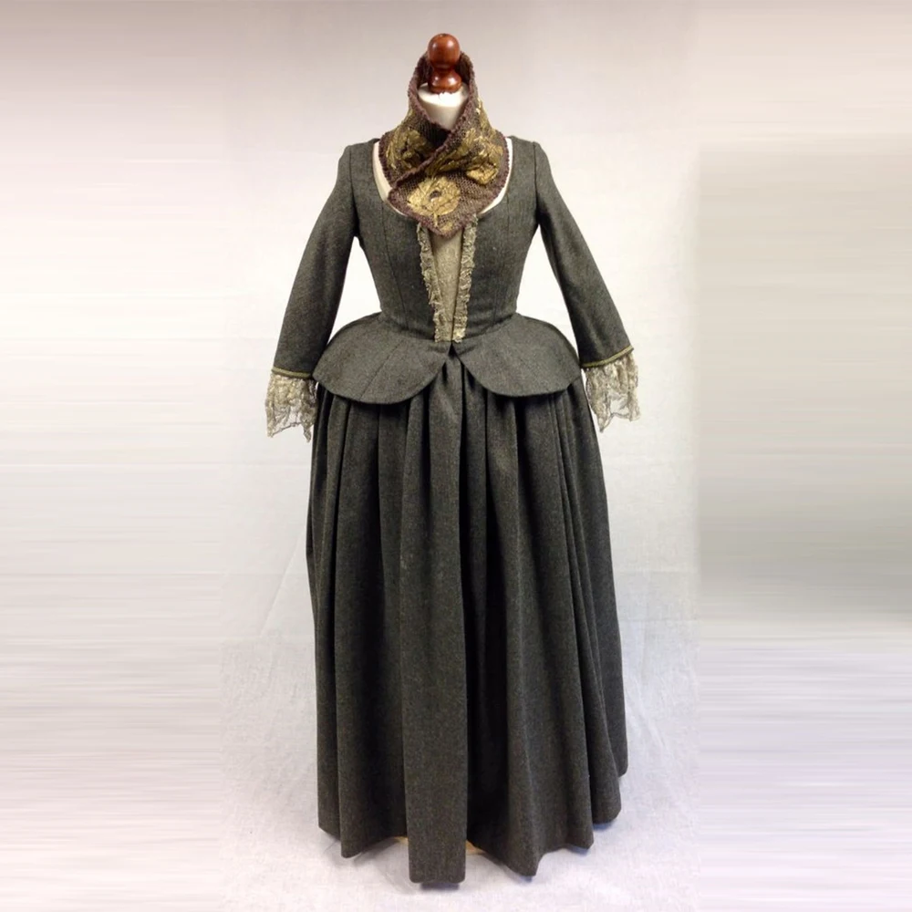 TV Outlander Cosplay Claire Randall Costume Historical Victorian Renaissance Highland Rococo Dress Tea Party Ball Gown