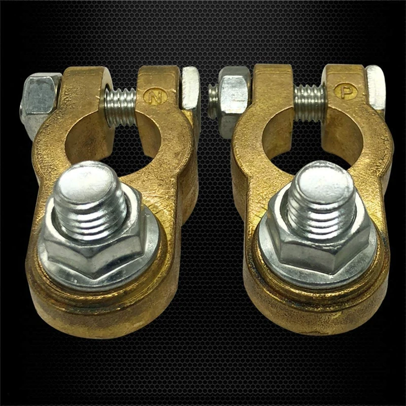 2Pcs Car Battery Terminal Wire Cable Clamp Top Quick Post Terminal Positive & Negative Electric Connector Clamps CP-0363-01