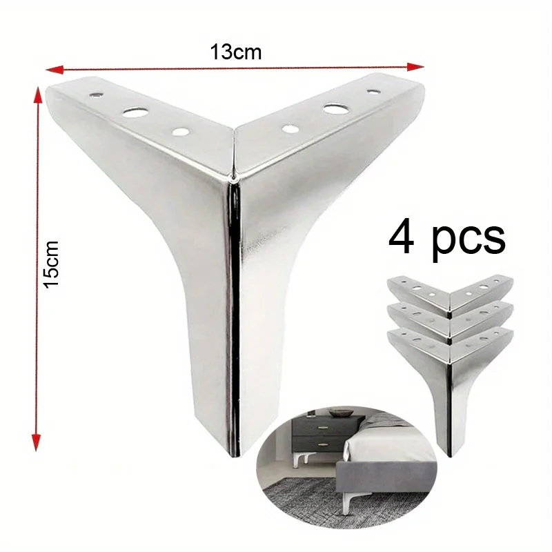 4pcs Modern Metal Furniture Legs Furniture Legs Replacement for Dresser Cabinet Couch Bed Chair Table DIY Replacement Parts