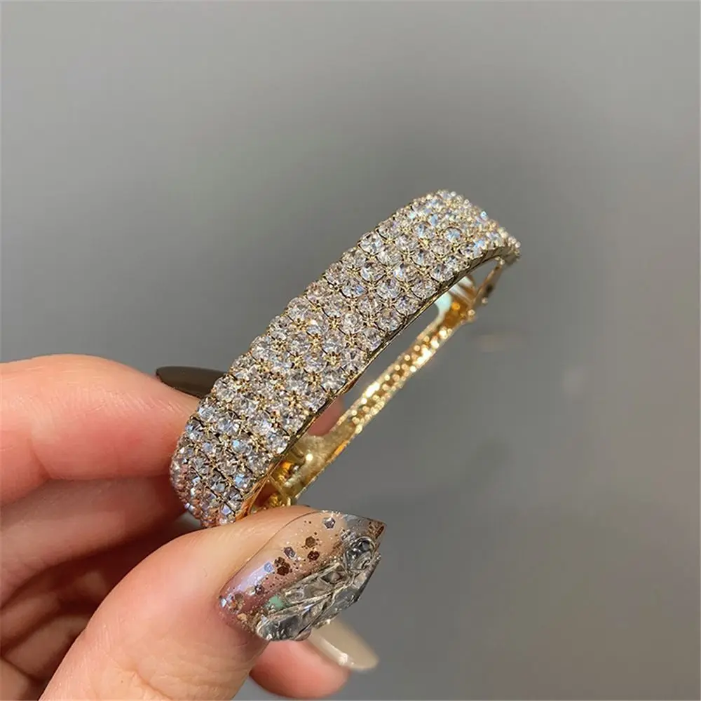 Pinzas para el cabello con diamantes de imitación de Metal para mujer, pasadores para el cabello, Clip de cola de caballo, accesorios para el
