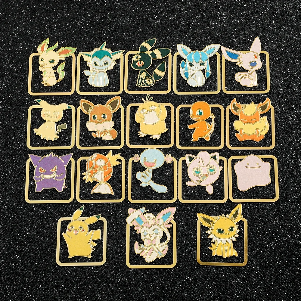 Pokemon Pikachu Metal Books Page Marks Toys Party Decor Favors Birthday Wedding Gifts Bookmark Collection Pocket Monster