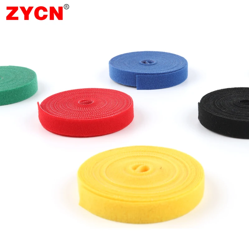 5Meters/Roll Reusable Cable Tie Organizer USB Self Adhesive Tape 10/12/14.5/20/25mm Nylon Straps Fastener Phone Wire Color
