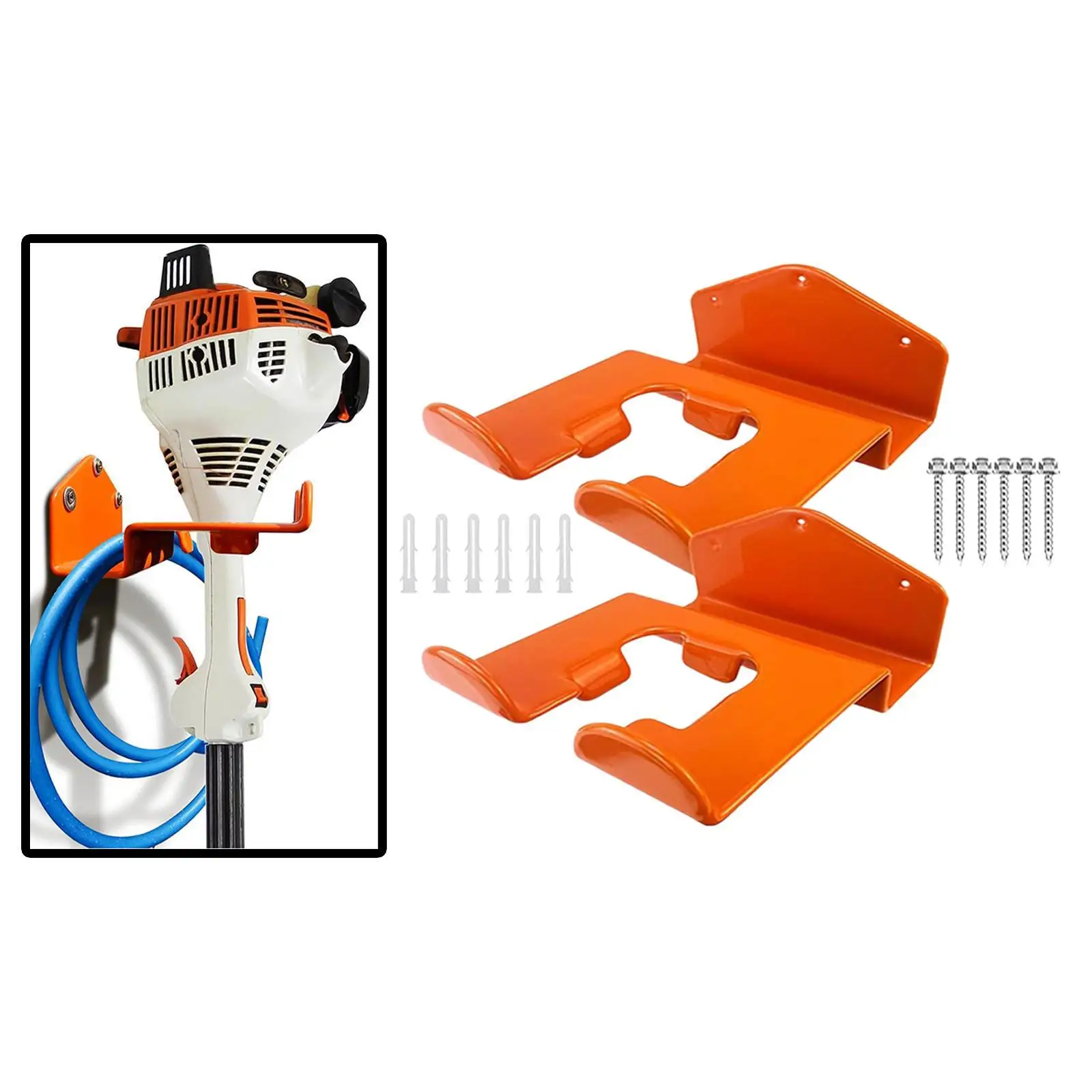 

2x Weedeater Hanger Garden Power Tool Hanger Wall Mounted Grass Trimmer Rack for Garden Tools Chainsaw Cables Hoses Power Tool