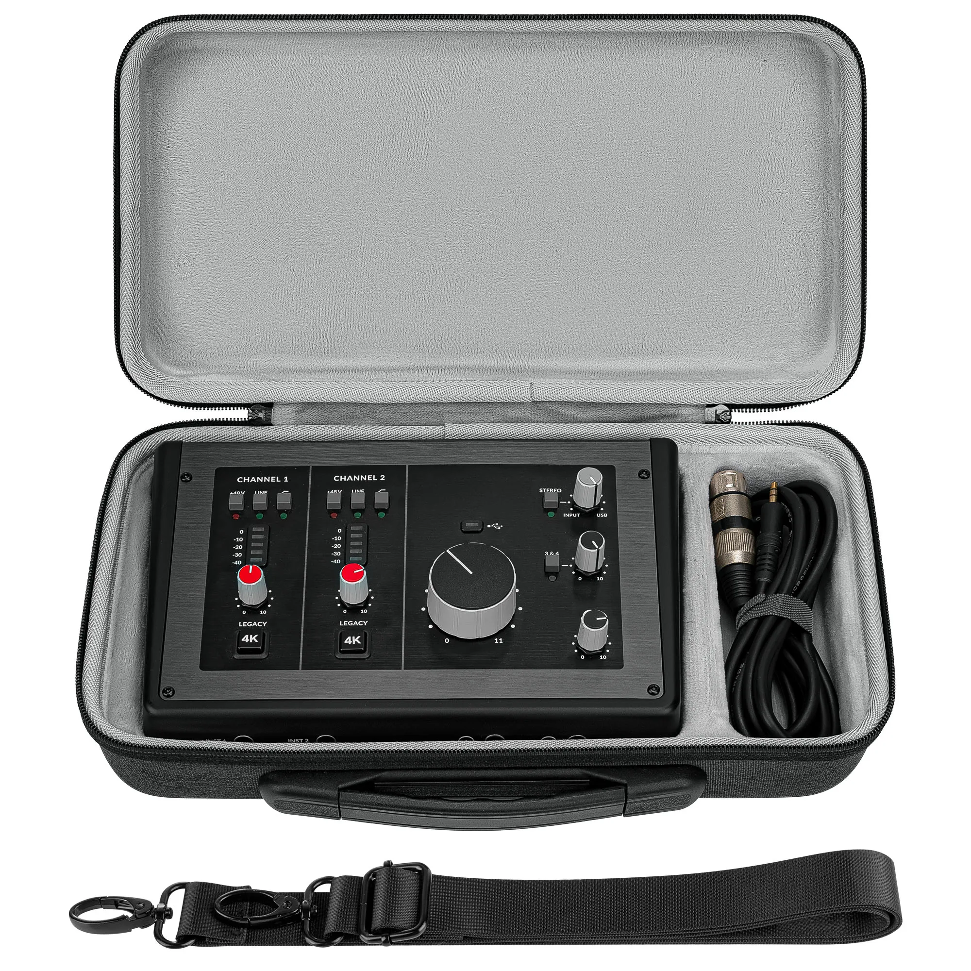 Estuche de transporte para interfaz de audio Geekria compatible con Solid State Logic SSL 2 MKII/SSL 2 Plus MKII, bolsa de viaje rígida