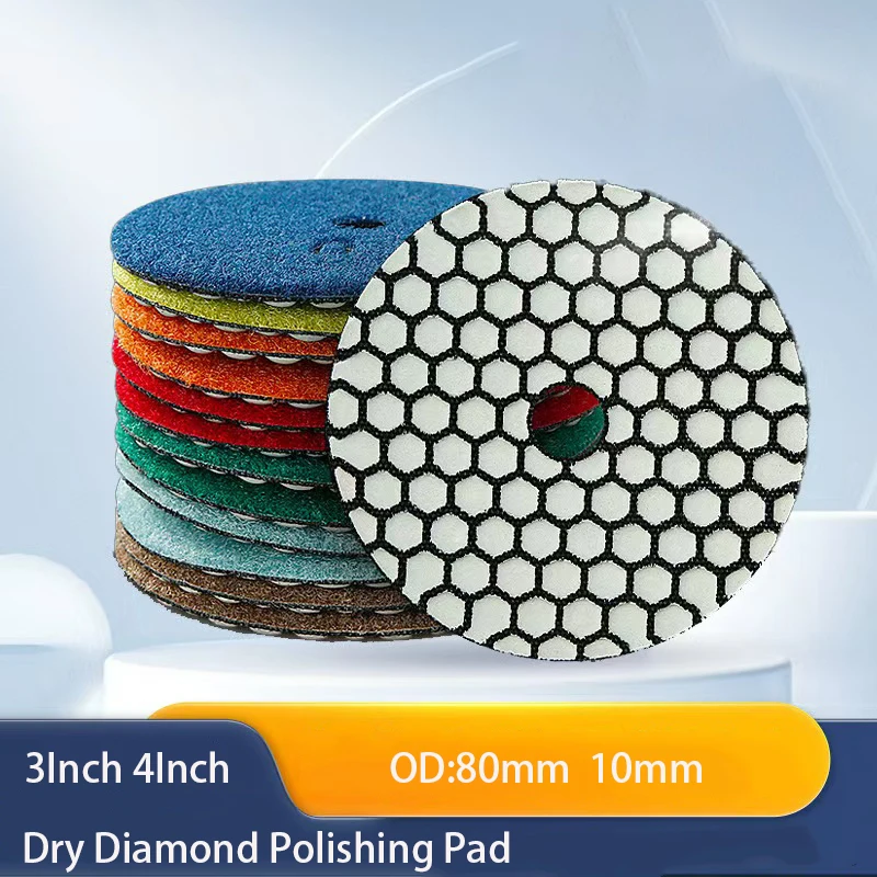 

3Inch 4Inch Polishing Pad Dry Use Types Flexible Resin Sanding Discs For Marble Granite Quartzite Glass Stone Polishing