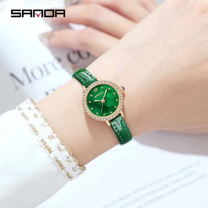 SANDA New Fashion Casual Women's Quartz Watch Alloy Compact Original Elegant Quartz Watch Luxury Waterproof Women Watches Gift
