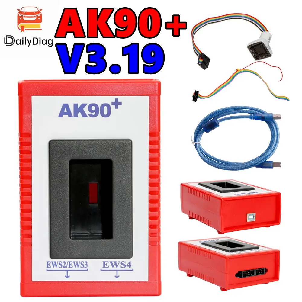 

Newest Auto AK90+ Key Programmer for BMW EWS2/3/4 Key Code Reader V3.19 Version AK90 Key Make Key-Programming Tool