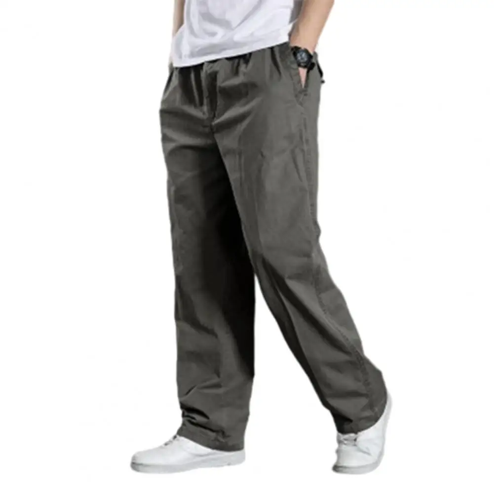 

Drawstring Cargo Pants Men's Spring Fall Cargo Pants with Elastic Waist Drawstring Casual Loose Fit Trousers for Comfortable