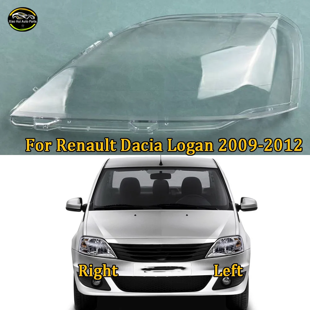 For Renault Dacia Logan 2009 2010 2011 2012 Headlamp Cover Transparent Headlight Shell Replace Original Lampshade Plexiglass